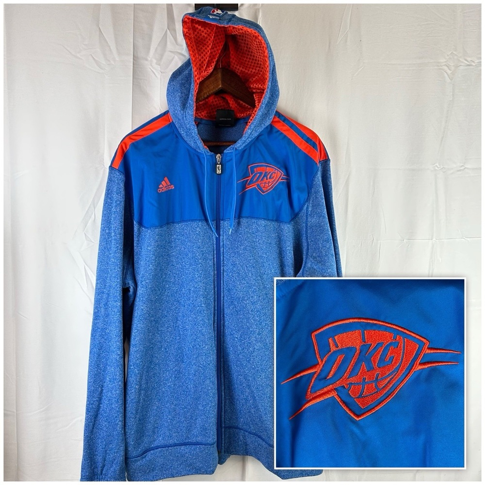 Adidas Oklahoma City‎ Thunder Hooded Full Zip Sweatshirt Size 2XL